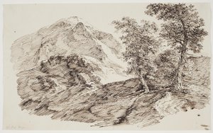 Paisaje montañoso con árboles de C.F. von Rumohr