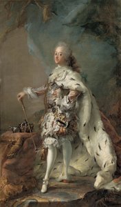 Retrato de Frederik V en túnica de unción de C.G. Pilo