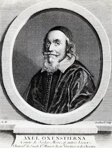 Retrato de Axel Oxenstierna Gustafsson (1583-1654), Canciller del Reino de Suecia, grabado de J.B. and Brown J. Rowbotham