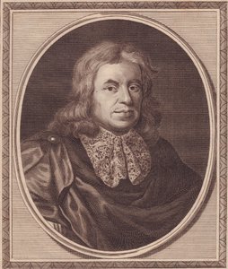 Retrato del médico inglés Thomas Sydenham, grabado en cobre por John Goldar de una pintura de P Lely de J.B. and Brown J. Rowbotham