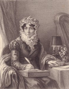 Retrato de la escritora francesa Stephanie-Felicite Ducrest de Saint Aubin, Madame de Genlis (1746-1830), grabado de J.B. and Brown J. Rowbotham
