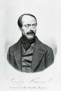 Retrato de Giuseppe Mazzini (1805-1872), patriota, político, filósofo y periodista italiano, grabado