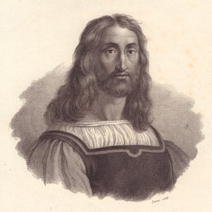 Retrato del grabador italiano Marcantonio Raimondi, grabado en cobre por Barni de una pintura de Raffaello Sanzio de J.B. and Brown J. Rowbotham