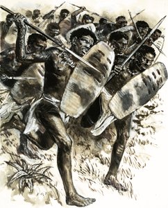 Tribus abisinias atacan el fuerte de Gura en 1875 de C.L. Doughty