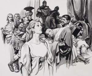 Boudica, reina de los icenos (gouache sobre papel)