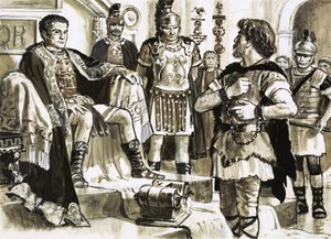 Caractacus se enfrenta al emperador Claudio