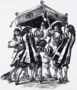 Coronación de Carlos II (gouache sobre papel) de C.L. Doughty