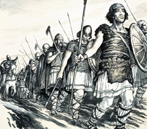 ¿Héroe o villano El invasor de hierro (gouache sobre papel) de C.L. Doughty