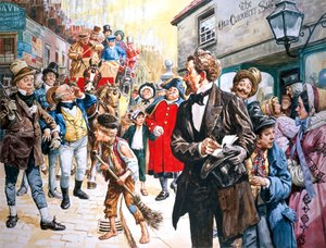 Old Curiosity Shop" de Charles Dickens escrito en 1840-1 (gouache sobre papel)