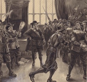 Oliver Cromwell expulsa a los miembros restantes de la Cámara de los Comunes de C.L. Doughty