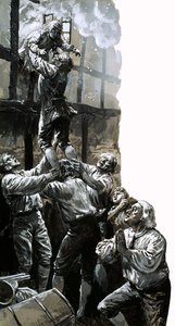 Rescate del joven Juan Wesley (gouache sobre papel) de C.L. Doughty