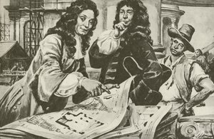 Sir Christopher Wren, arquitecto de la catedral de San Pablo de Londres (litografía) de C.L. Doughty