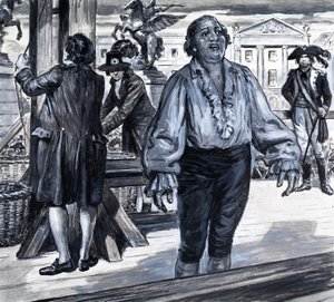 El día que murió la monarquía francesa, de "La historia de Francia" (gouache sobre papel) de C.L. Doughty