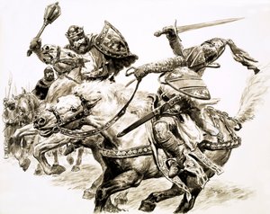 El rey sin reino, Robert the Bruce (gouache sobre papel)
