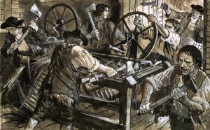 Los obreros descargan su ira contra las máquinas de C.L. Doughty