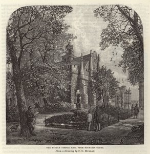 Middle Temple Hall desde Fountain Court de C.O. Murray