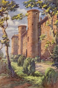 El Castillo Real, Moncalieri (litografía en color)