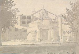 Una sección de la Vía Sacra, Roma La Iglesia de los Santos Cosme y Damián de Christoffer Wilhelm Eckersberg