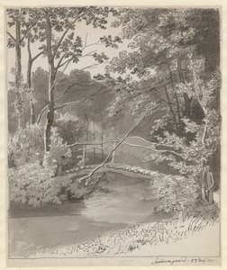 Puente en el jardín de Sanderumgaard de Christoffer Wilhelm Eckersberg