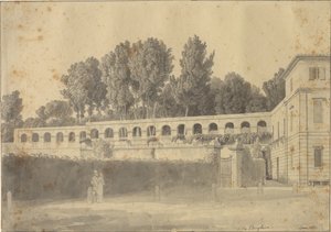 Casino del Muro Torto en el jardín de Villa Borghese, Roma de Christoffer Wilhelm Eckersberg