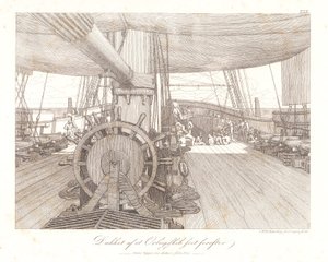 Cubierta de un barco de guerra, vista hacia adelante de Christoffer Wilhelm Eckersberg