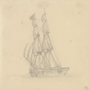 Un bergantín de Christoffer Wilhelm Eckersberg