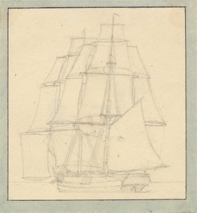 Un bergantín con vela de lectura de Christoffer Wilhelm Eckersberg