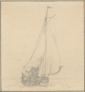 En jagt under sejl set forfra de Christoffer Wilhelm Eckersberg