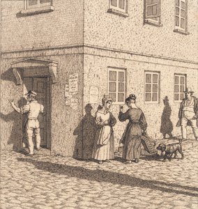 Una esquina de la calle. Ilustración para "Linearperspectiven", Tabla VII de Christoffer Wilhelm Eckersberg