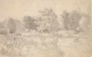 Un recinto con árboles de Christoffer Wilhelm Eckersberg