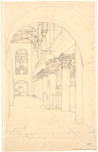 Una parte de la iglesia S. Lorenzo fuori le Mura, Roma de Christoffer Wilhelm Eckersberg