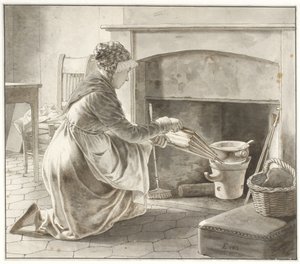La comida está preparada. La anfitriona de Eckersberg en París (?) de Christoffer Wilhelm Eckersberg