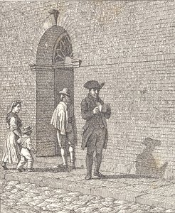 Frente a una puerta de iglesia de Christoffer Wilhelm Eckersberg