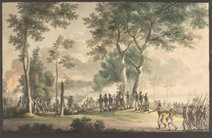 La salida de los cazadores en el jardín de Classen el 31 de agosto de 1807 de Christoffer Wilhelm Eckersberg