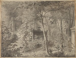 Tumba de Molière en el Jardin Elysée des Petits Augustins, París 10 de junio (1811) de Christoffer Wilhelm Eckersberg