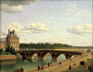 París, vista del Pont Royal, Quai Voltaire de Christoffer Wilhelm Eckersberg