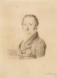 Retrato del físico noruego Christoffer Hansteen. Busto de frente a la izquierda de Christoffer Wilhelm Eckersberg