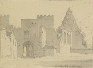 Vista de Porta S.Paolo y Pirámide de Cayo Cestio desde el lado de la ciudad, Roma