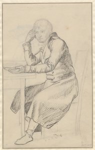 Hombre sentado en una mesa de Christoffer Wilhelm Eckersberg