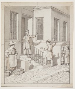Disputa en la escalera. Estudio preliminar para "La perspectiva lineal aplicada al arte de la pintura", Tabla VII, 2