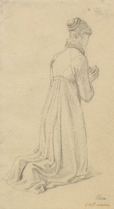 Estudio de una mujer arrodillada de Christoffer Wilhelm Eckersberg
