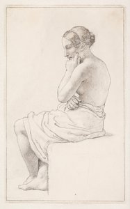 Estudio de una mujer semidesnuda sentada de Christoffer Wilhelm Eckersberg