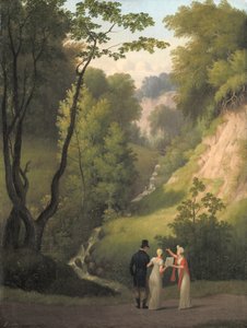 La Grieta del Diablo en la Mansión Liselund. La Isla de Møn de Christoffer Wilhelm Eckersberg