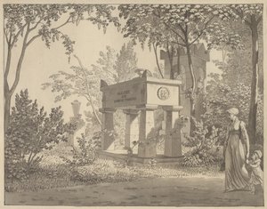 El sarcófago de Molière en el Jardin Elysée de Christoffer Wilhelm Eckersberg