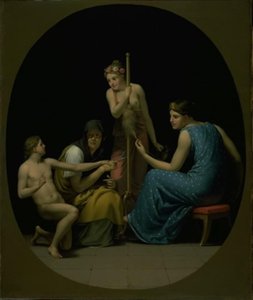 Las Parcas: Cloto, Láquesis y Átropos hilando el hilo de la vida de Christoffer Wilhelm Eckersberg
