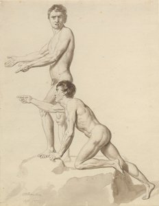 Dos israelitas sobre una roca de Christoffer Wilhelm Eckersberg