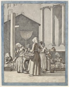 Vendedoras en el mercado en Copenhague de Christoffer Wilhelm Eckersberg
