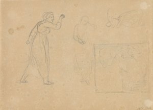 Boceto para la historia de una chica caída, hoja 1 de Christoffer Wilhelm Eckersberg