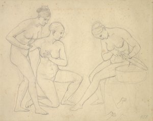 Boceto para la imagen de las hijas de Cécrope de Christoffer Wilhelm Eckersberg
