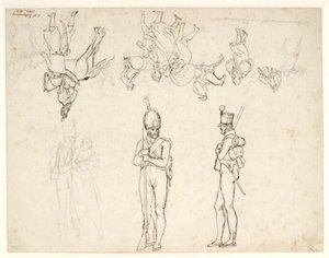 Boceto para una serie de figuras en una representación del bombardeo de Copenhague de Christoffer Wilhelm Eckersberg